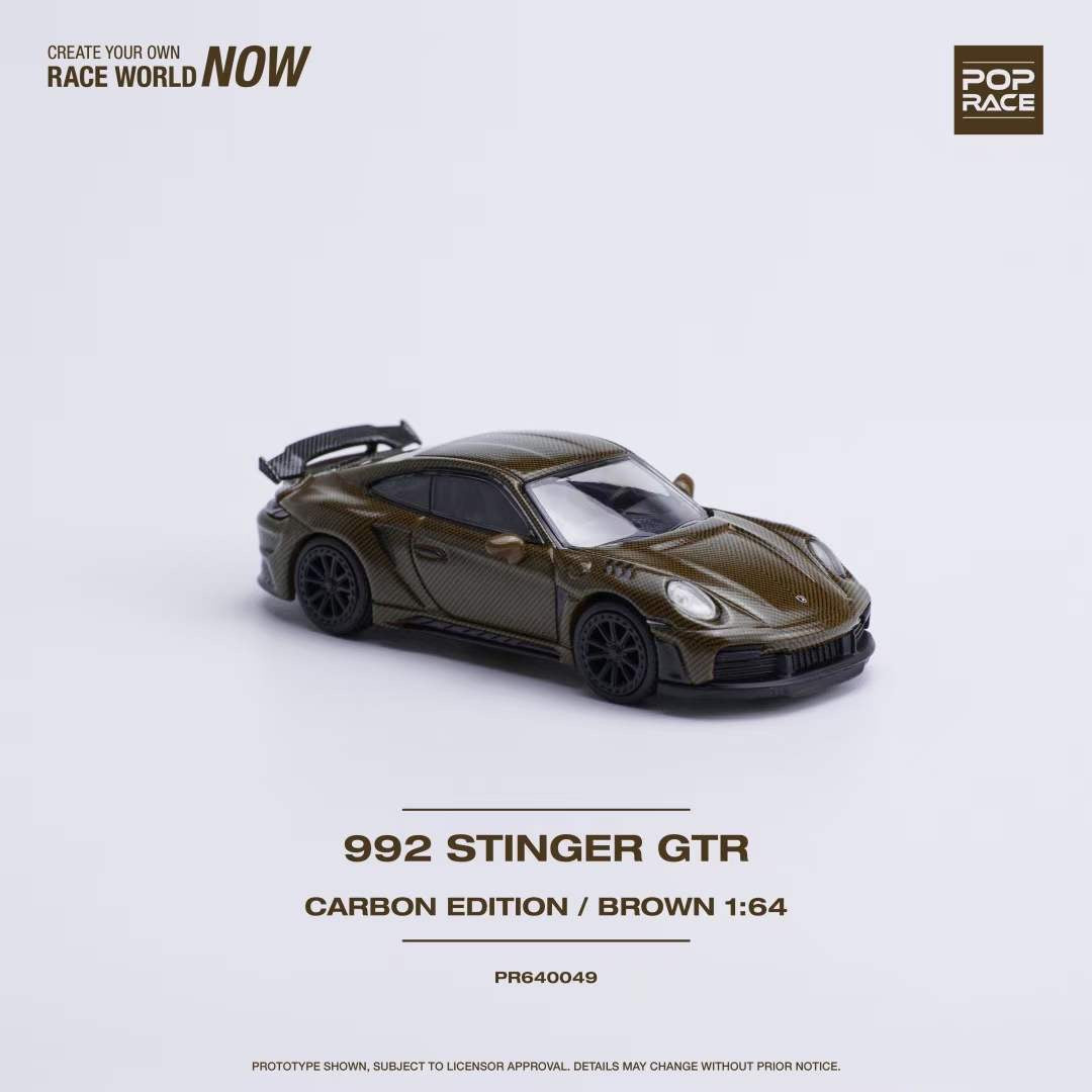 Pop Race 1:64 Porsche 992 Singer GTR Carbon Edition Brown (PR640049)