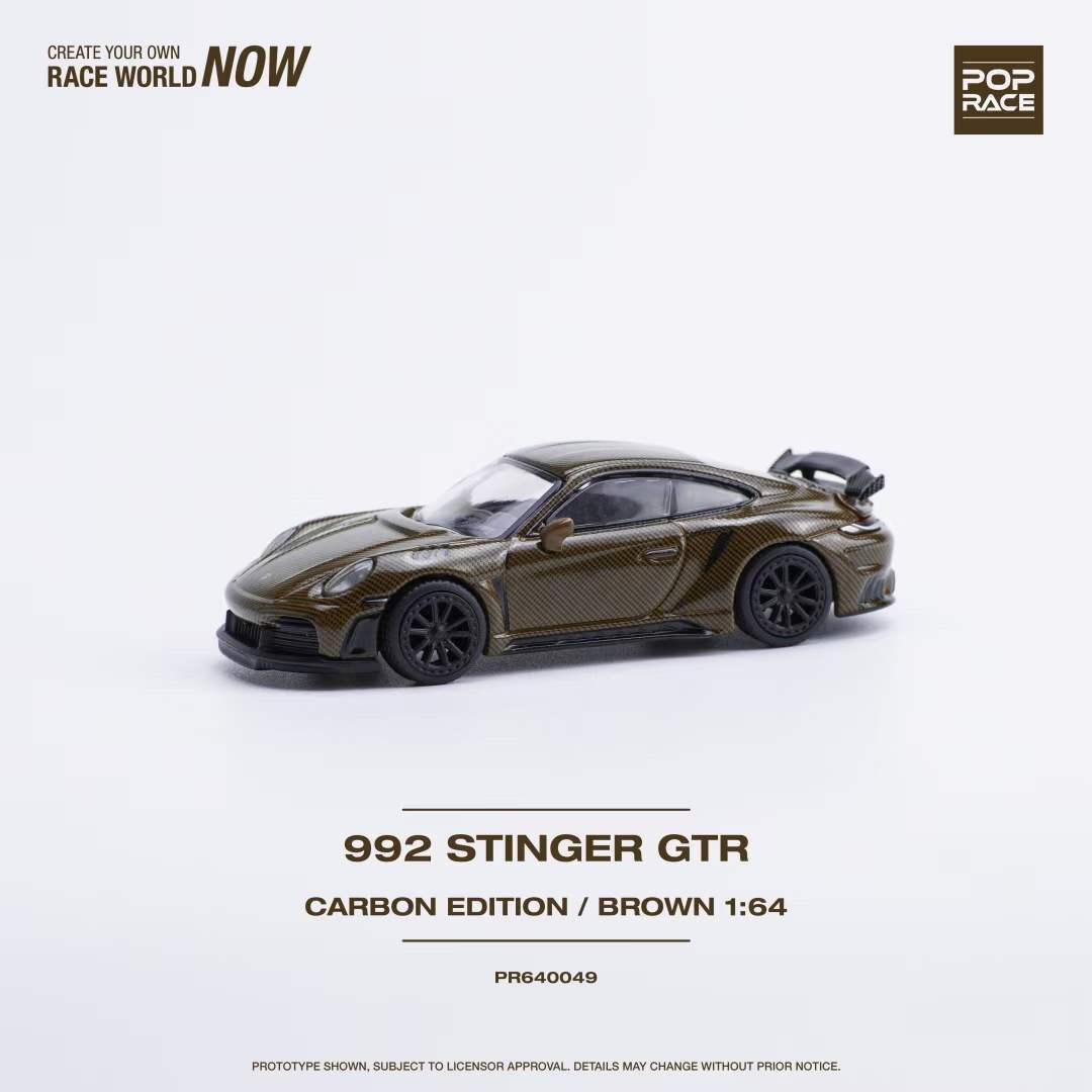 Pop Race 1:64 Porsche 992 Singer GTR Carbon Edition Brown (PR640049)