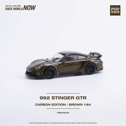 Pop Race 1:64 Porsche 992 Singer GTR Carbon Edition Brown (PR640049)