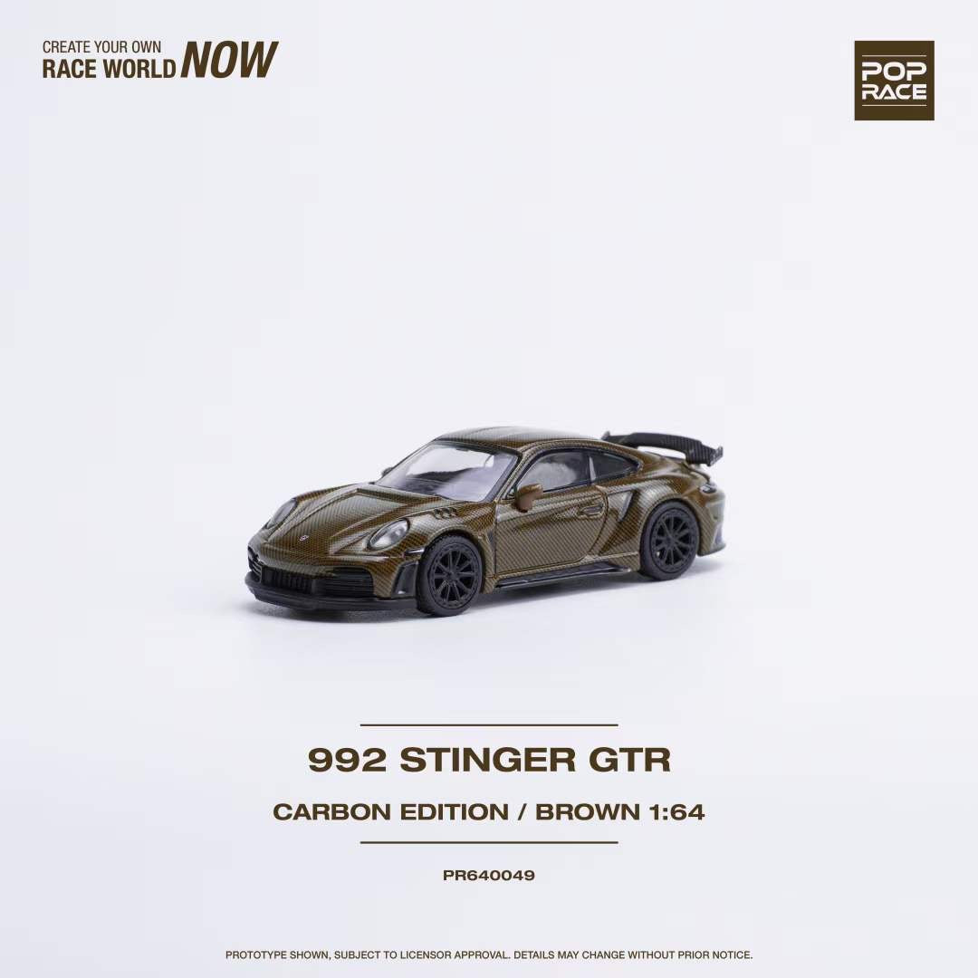 Pop Race 1:64 Porsche 992 Singer GTR Carbon Edition Brown (PR640049)