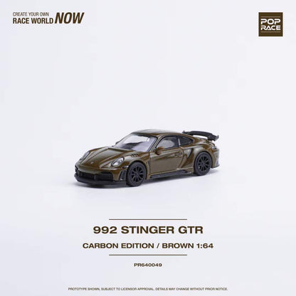 Pop Race 1:64 Porsche 992 Singer GTR Carbon Edition Brown (PR640049)