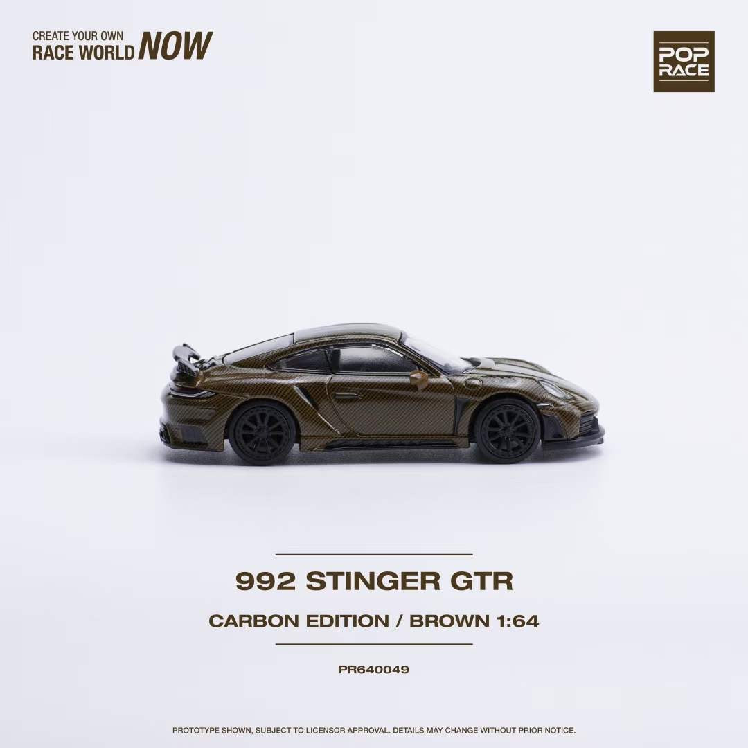 Pop Race 1:64 Porsche 992 Singer GTR Carbon Edition Brown (PR640049)
