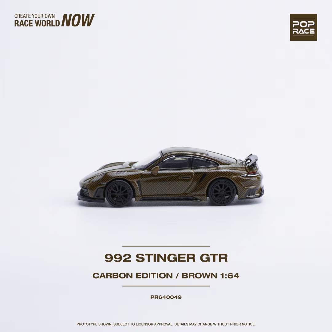 Pop Race 1:64 Porsche 992 Singer GTR Carbon Edition Brown (PR640049)