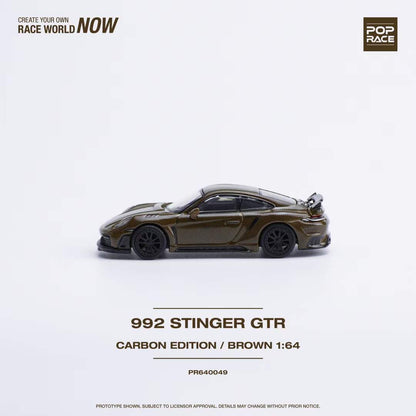 Pop Race 1:64 Porsche 992 Singer GTR Carbon Edition Brown (PR640049)