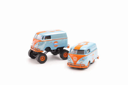 HY Model 1:64 Volkswagen T1 Kombi Camper Van Short Axis Egg Car Gulf Edition Standard Wheels