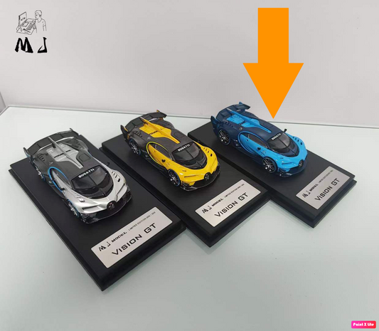League Model x MJ Model 1:64 Bugatti Vision GT Blue