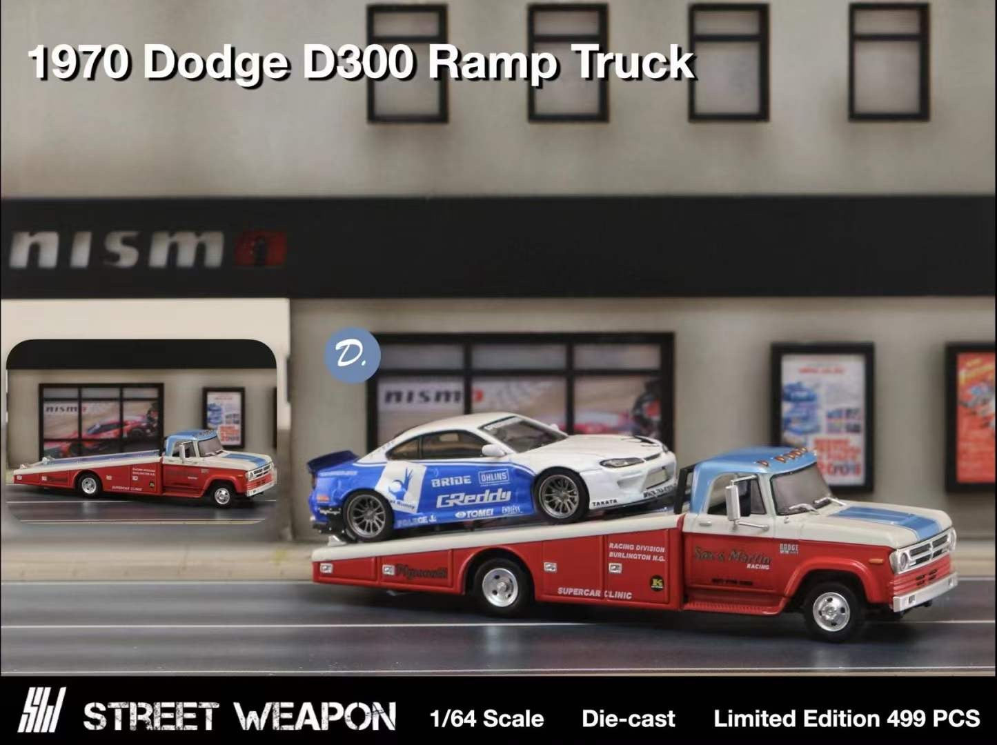 Street Weapon 1:64 Dodge D-300 Ramp Truck 1970 Trio Colours Limited 499 Pieces (Truck only)