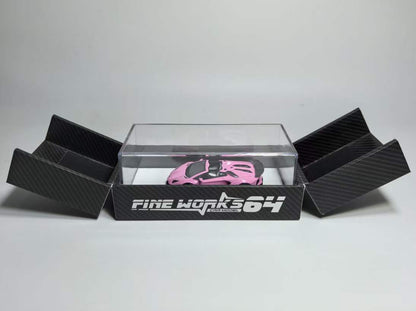 [Premium Resin Model] Fine Works 1:64 Lamborghini Aventador LP700-4 Roadster Convertible Liberty Walk Edition Pink Luminous Limited to 199 Pieces