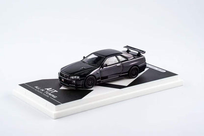 Aurora Model 1:64 Nissan Skyline GT-R R34 Z-Tune Chrome Black Openable Engine Hood China All In Tuning Expo 2024 Limited Edition 499 Pieces