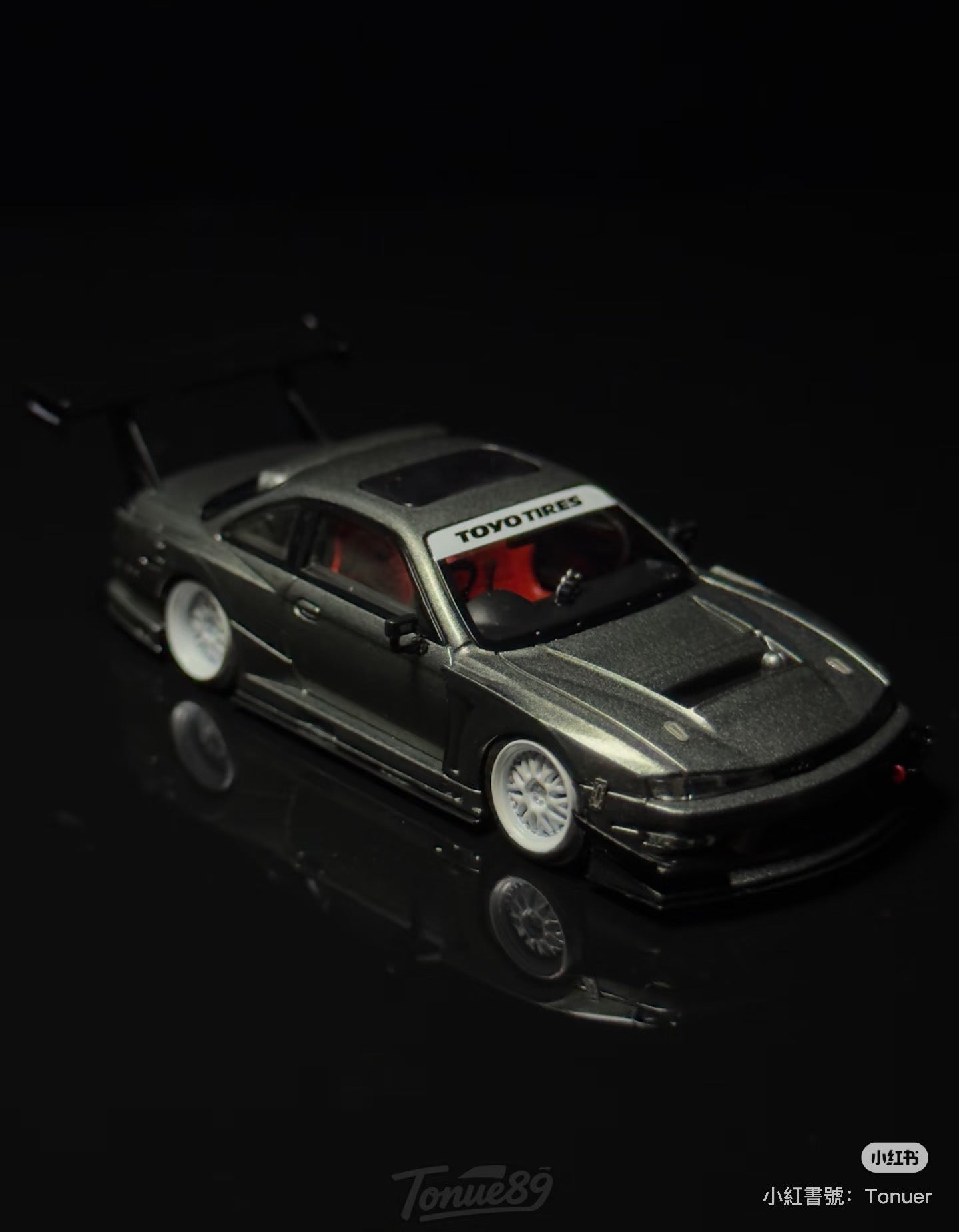 Mortal 1:64 Nissan Silvia S14 GT-Spec V2 SEIJI Ookawara Titanium Grey (With Extra Set of  Silver Wheels) in Premium Box Packaging - Chinese Customised Version
