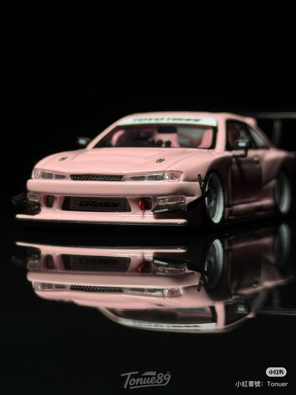 Mortal 1:64 Nissan Silvia S14 GT-Spec V2 SEIJI Ookawara Peach Pink in Premium Box Packaging - Chinese Customised Version