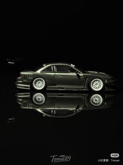 Mortal 1:64 Nissan Silvia S14 GT-Spec V2 SEIJI Ookawara Titanium Grey (With Extra Set of  Silver Wheels) in Premium Box Packaging - Chinese Customised Version