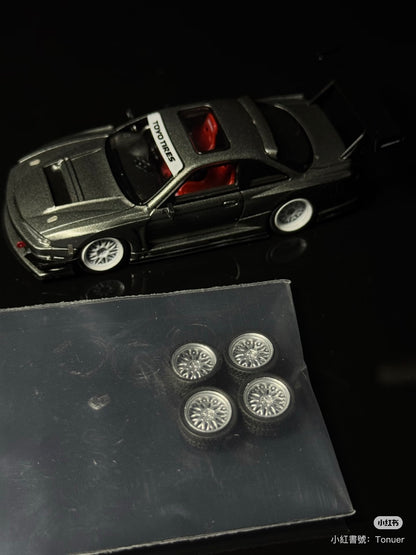 Mortal 1:64 Nissan Silvia S14 GT-Spec V2 SEIJI Ookawara Titanium Grey (With Extra Set of  Silver Wheels) in Premium Box Packaging - Chinese Customised Version