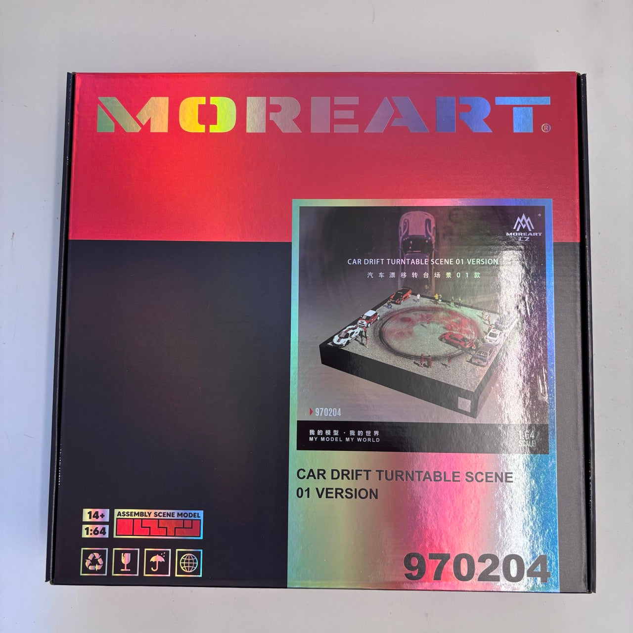 MoreArt 1:64 Car Drift Turnable Scene 01 Version (Model cars can drift on the diorama, Please see the drifting effect in the attached video)