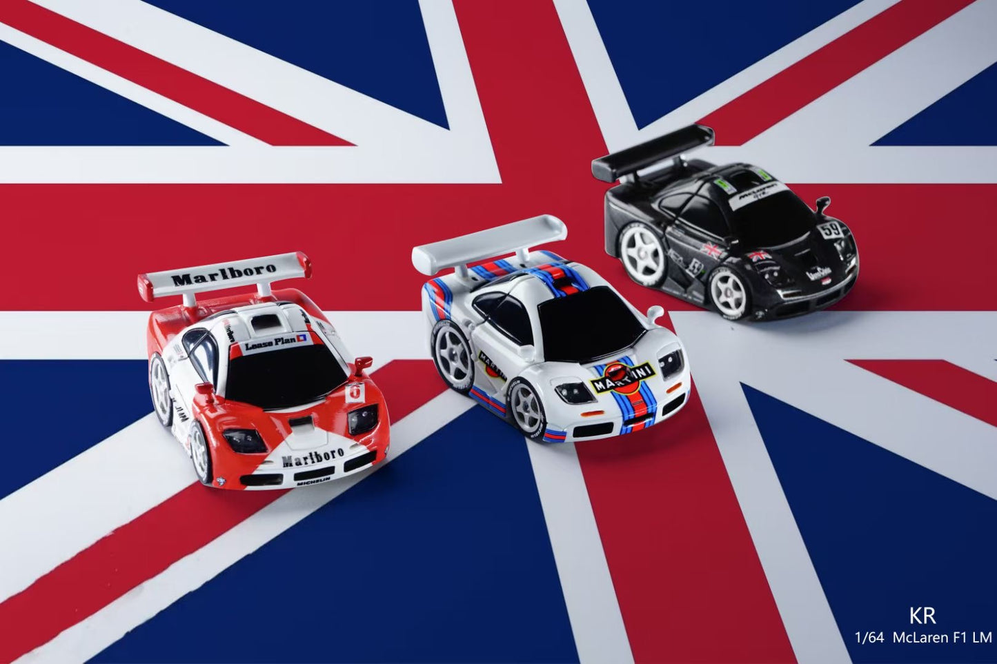 [Premium Resin Model] KR 1:64 McLaren F1 LM Cute Size Egg Car Marlboro with White Base Platform Limited 100 Pieces