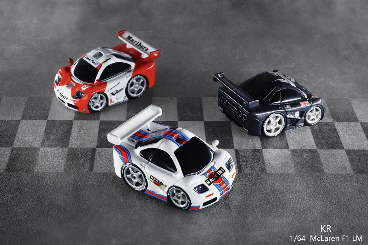[Premium Resin Model] KR 1:64 McLaren F1 LM Cute Size Egg Car Marlboro with White Base Platform Limited 100 Pieces