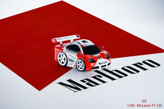 [Premium Resin Model] KR 1:64 McLaren F1 LM Cute Size Egg Car Marlboro with White Base Platform Limited 100 Pieces