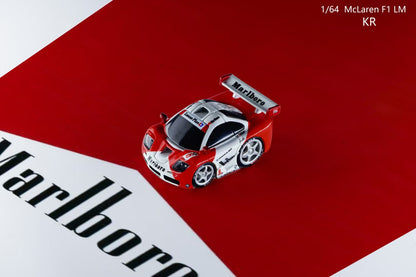 [Premium Resin Model] KR 1:64 McLaren F1 LM Cute Size Egg Car Marlboro with White Base Platform Limited 100 Pieces