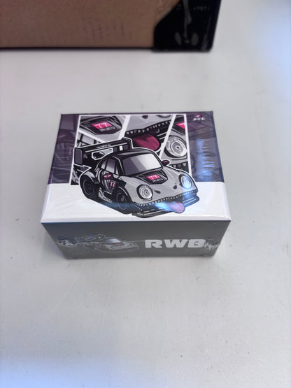 Demon King Auto 1:64 Porsche RWB Skeleton Rexy Dinosaur Cute Q Car with Random Colour Lounge Accessory in Premium Box Packaging (Chance of a Gold Chase Car)