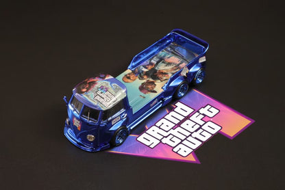 Liberty64 1:64 Volkswagen T1 Tow Truck GTA Edition 128mm Length Chrome Blue Limited 499 Pieces