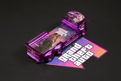 Liberty64 1:64 Volkswagen T1 Tow Truck GTA Edition 128mm Length Chrome Purple Limited 499 Pieces