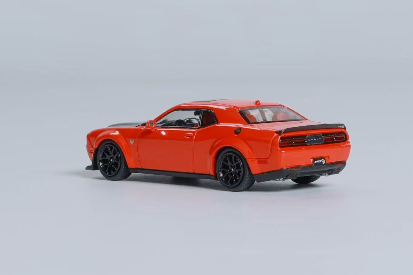 Stance Hunters 1:64 Dodge Challenger Mk3 SRT Hellcat Red Carbon with Openable Engine Hood