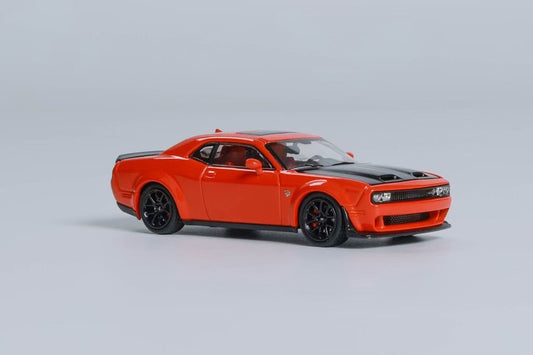 Stance Hunters 1:64 Dodge Challenger Mk3 SRT Hellcat Red Carbon with Openable Engine Hood