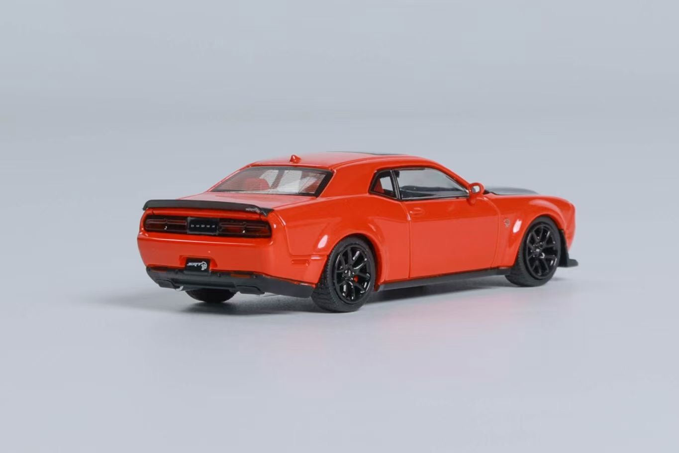 Stance Hunters 1:64 Dodge Challenger Mk3 SRT Hellcat Red Carbon with Openable Engine Hood