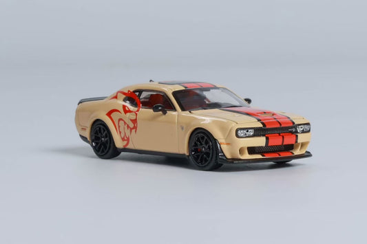 Stance Hunters 1:64 Dodge Challenger Mk3 SRT Hellcat Sand Demon with Openable Engine Hood