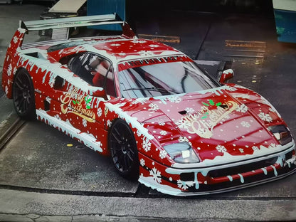 Demon King Auto 1:64 Ferrari F40 LB-Works LBWK Liberty Walk Openable Gull Wing Doors Christmas Edition Red Individual Number Limited 600 Pieces (Chase of a Chase Car)