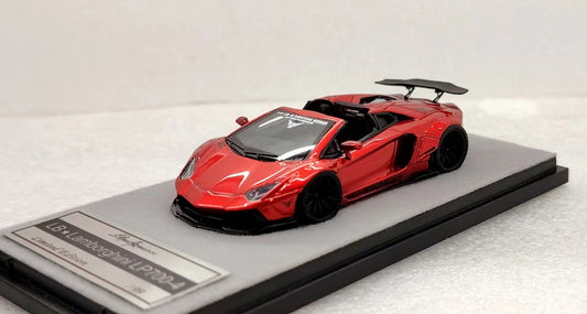 [Premium Resin Model] Qidian Model 1:64 Lamborghini Aventador LP700-4 Roadster LBWK Liberty Walk Custom Transparent Red Limited 99 Pieces