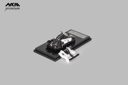 HKM Premium 1:64 Pagani Zonda 760 Berlinetta 2014 Hard Roof Luminous White #35 Removable Rear Engine Boot with Detailed Engine Christmas Premium Packaging Limited 999 Pieces