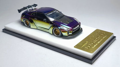 Model Collect 1:64 Nissan GT-R R35 LBWK Custom 1.5 Liberty Walk Magic Purple