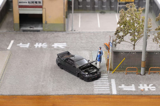 Focal Horizon 1:64 Nissan Skyline GT-R R33 Nismo 400R Openable Engine Hood with Detailed Engine Full Carbon Black