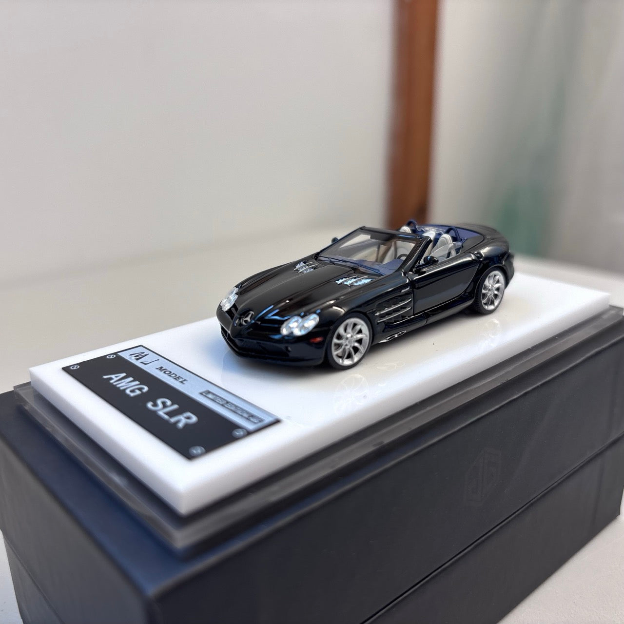 [Premium Resin Model] JG 1:64 SLR Roadster Convertible Black in Premium Box Packaging
