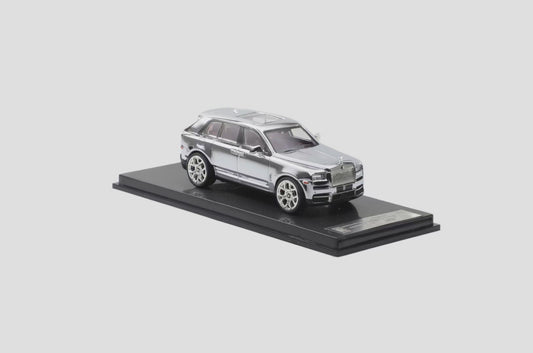 Smallcarart 1:64 Rolls Royce Cullinan Black Badge Edition Chrome White Steel Limited 399 Pieces
