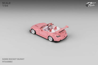 Micro Turbo 1:64 Honda S2000 AP1 Pandem Rocket Bunny Custom Metallic Pink 2025 Valentines Day Special Edition (Openable Engine Hood + Removable Engine + Magnetic Removable Wing)