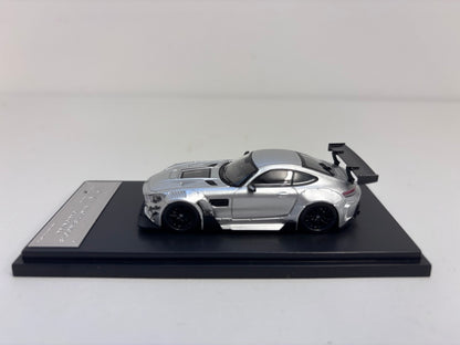 BSC X Rhino Model 1:64 AMG GTS MK1 C190 Carbonerre Wide Body Custom Silver