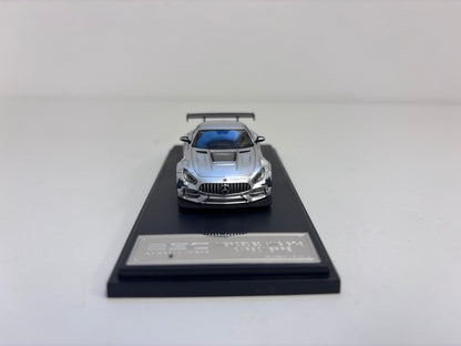 BSC X Rhino Model 1:64 AMG GTS MK1 C190 Carbonerre Wide Body Custom Silver