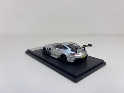 BSC X Rhino Model 1:64 AMG GTS MK1 C190 Carbonerre Wide Body Custom Silver
