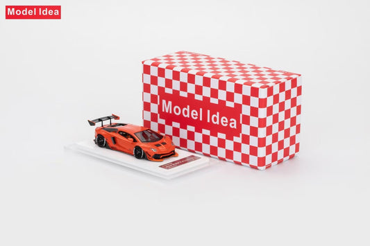 [Premium Resin Model] Model Idea 1:64 Lamborghini Aventador LP700-4 LWBK Liberty Walk 2.0 Wide Body Custom Arancio Apodis Orange