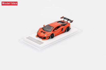 [Premium Resin Model] Model Idea 1:64 Lamborghini Aventador LP700-4 LWBK Liberty Walk 2.0 Wide Body Custom Arancio Apodis Orange