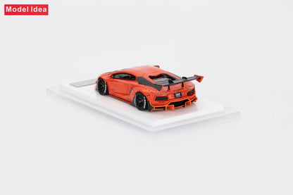 [Premium Resin Model] Model Idea 1:64 Lamborghini Aventador LP700-4 LWBK Liberty Walk 2.0 Wide Body Custom Arancio Apodis Orange