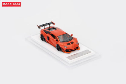 [Premium Resin Model] Model Idea 1:64 Lamborghini Aventador LP700-4 LWBK Liberty Walk 2.0 Wide Body Custom Arancio Apodis Orange
