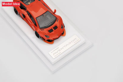 [Premium Resin Model] Model Idea 1:64 Lamborghini Aventador LP700-4 LWBK Liberty Walk 2.0 Wide Body Custom Arancio Apodis Orange