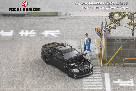 Focal Horizon X Model One 1:64 Toyota Altezza RS200 SXE10 Openable Engine Hood with Detailed Engine Bay Toyota Official Licensed Black