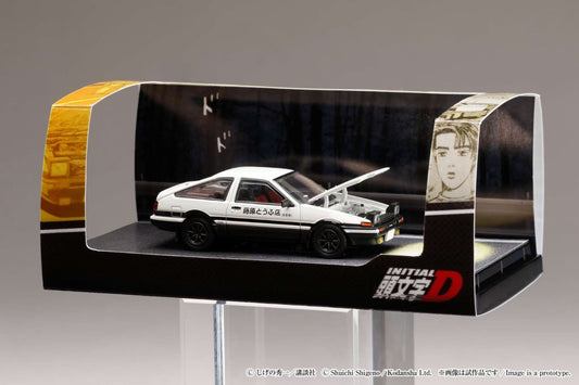 Hobby Japan 1:64 Toyota Sprinter Trueno GT Apex AE86 Pop Up Lights Initial D Edition Official Licensed Openable White Engine Hood