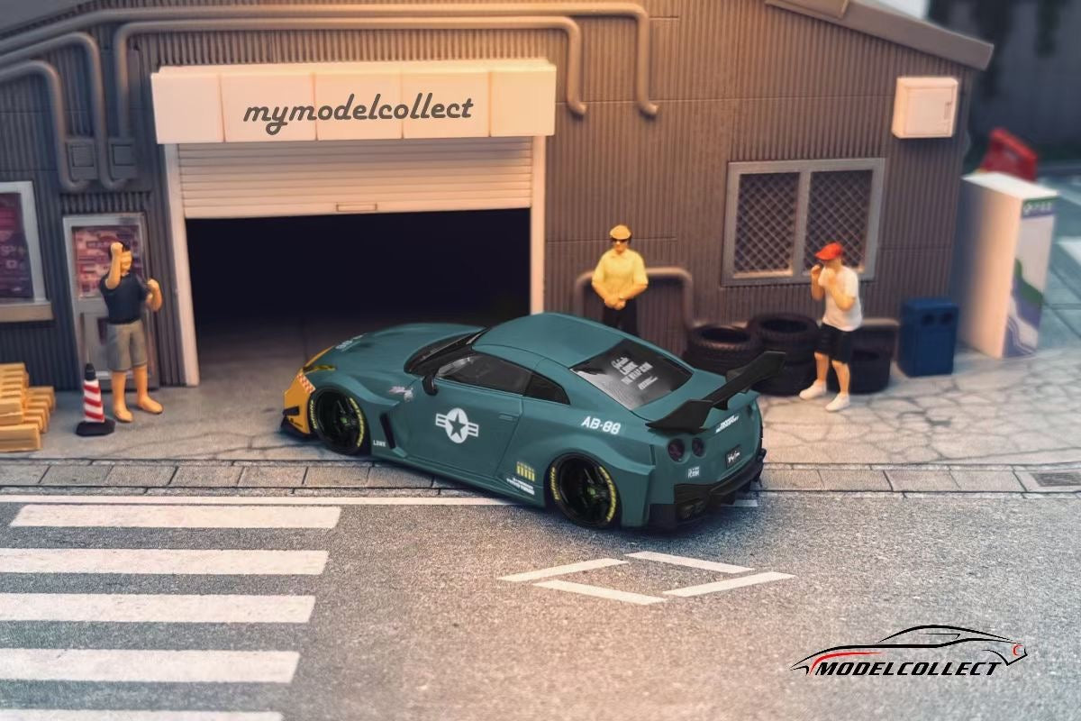 Model Collect 1:64 Nissan GT-R R35 2020 LBWK Silhouette Works GT 35GT-RR 3.0 Jet Green