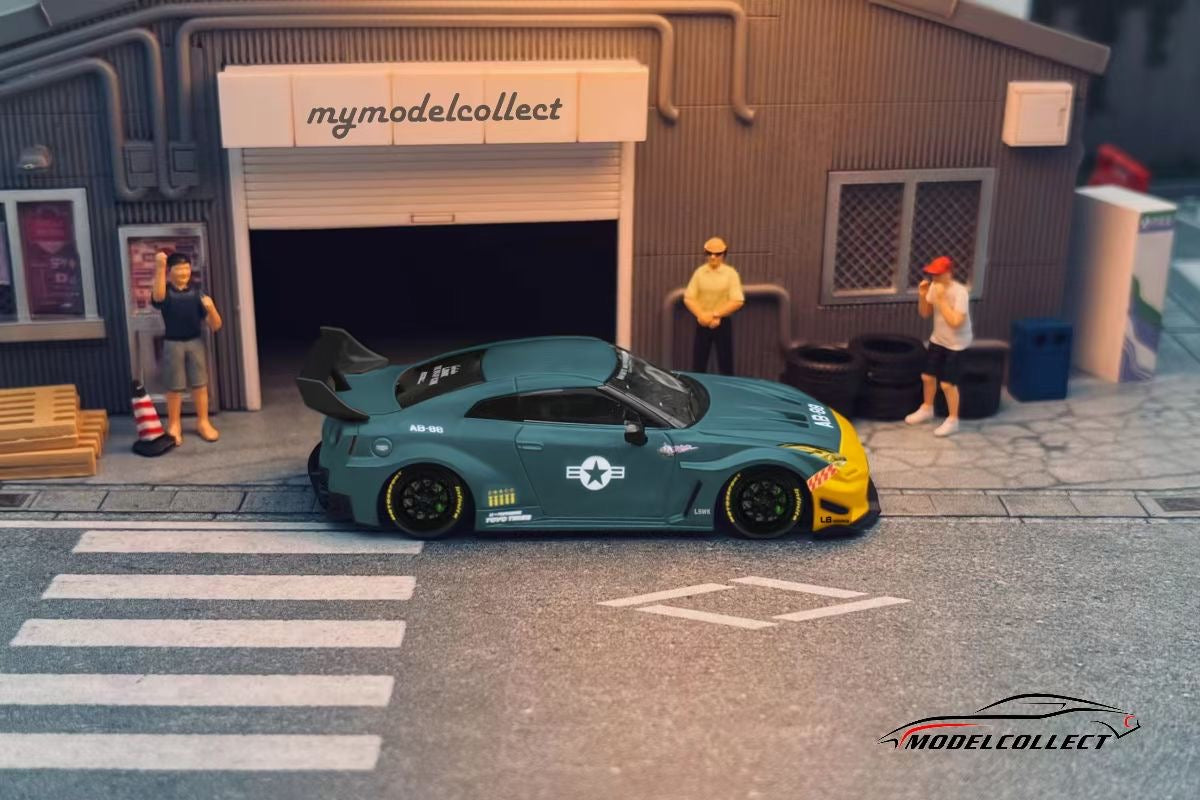Model Collect 1:64 Nissan GT-R R35 2020 LBWK Silhouette Works GT 35GT-RR 3.0 Jet Green