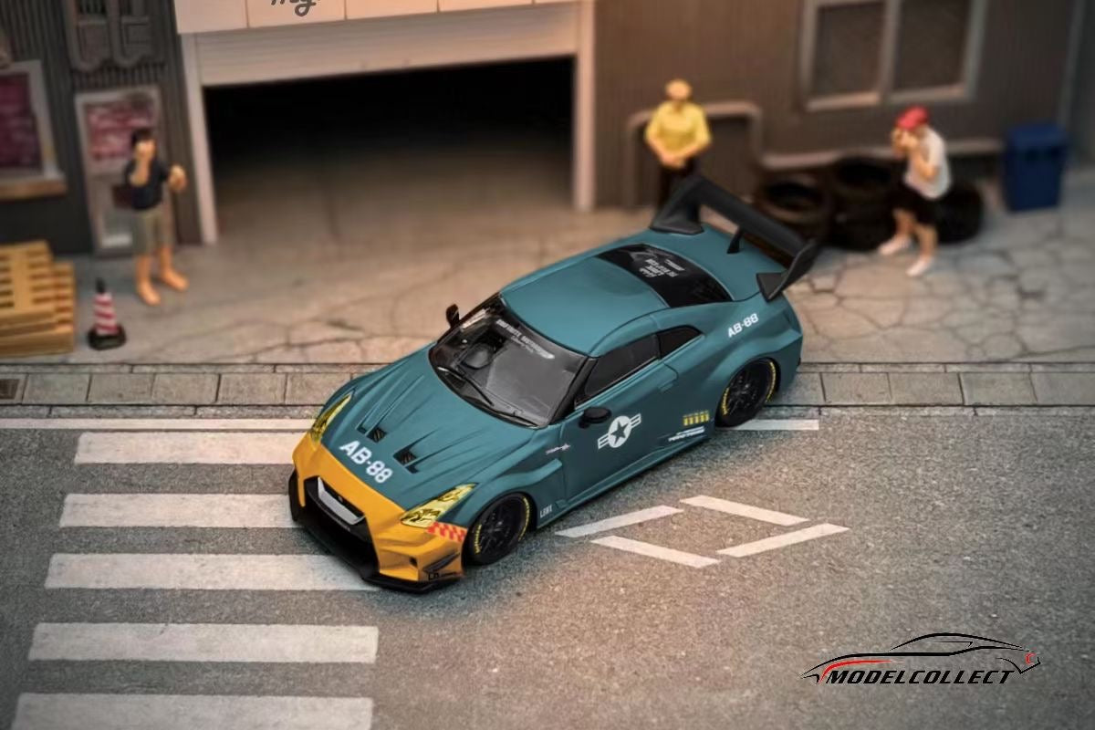 Model Collect 1:64 Nissan GT-R R35 2020 LBWK Silhouette Works GT 35GT-RR 3.0 Jet Green